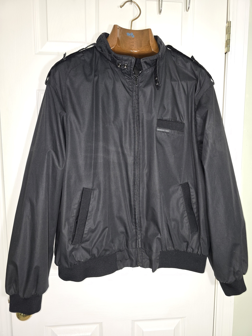 Members‎ Only Black Lightweight Bomber Racer Jacket Large Or Larger Nice
